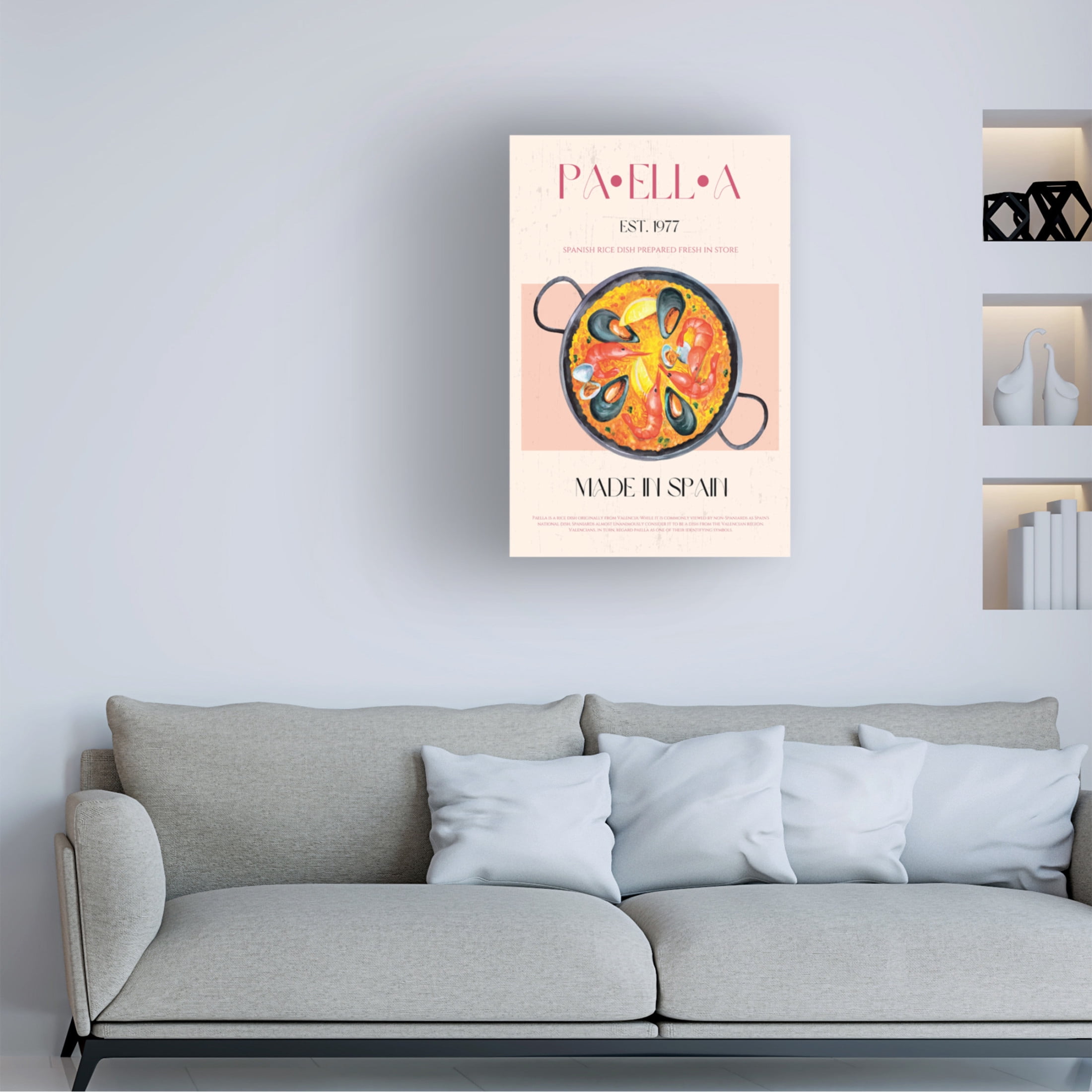 Canvas Wall Art - Nazma Khokhar 'Paealla' Wall Art for Living Room, Bedroom, or Office D?cor by Trademark Fine Art - 30 x 47 Inches