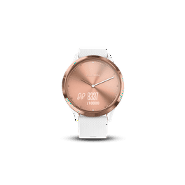 Garmin Vivomove 3S Hybrid Smartwatch, Rose Gold Bezel, Navy