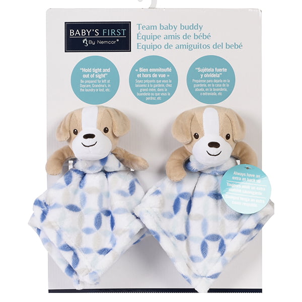 Baby's First By Nemcor Team Baby Buddy 2-Pack Security Blankets- Puppy ...