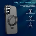 thumbnail image 3 of Entronix Magnetic Case for Galaxy S26, Frosted Matte Back with Kickstand Slim Fit Cover, Black, 3 of 6