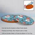 thumbnail image 4 of Christmas 6PCS Round Coasters, Microfiber Leather Drink Coasters Set of 6, 11x11 cm/4.3x4.3 in Absorbent Coaster for Drinks, Cup Coaster for Home and Kitchen Decor, 4 of 6