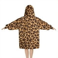 thumbnail image 2 of Brown and Black Leopard Print Blanket Hoodies for Kids 6-13YR Oversize Wearable Blanket Hoodies for Boys Girls Teens, 2 of 7