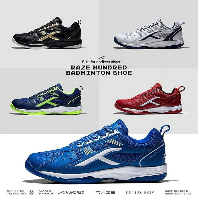 Hundred Race Badminton Shoes Blue White Size 6 UK Walmart
