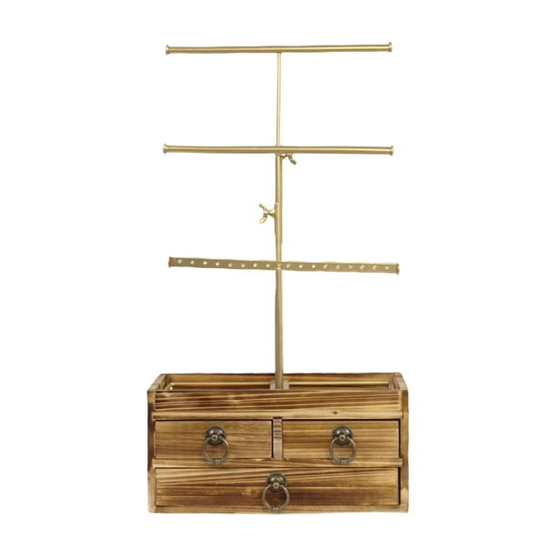 Expositor de joyas, soporte para pendientes, colgante con cajones, soporte para collares de 3 niveles Estilo B