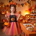 thumbnail image 6 of NIEWTR Kids Girls Halloween Pumpkin Dress Costume For Girls Tutu Dresses With Headband Cosplay Fancy Outfits, 6 of 9