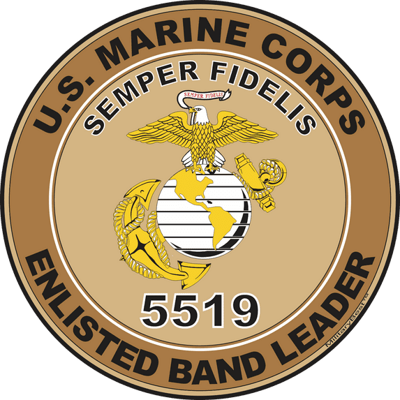U.S.M.C. MOS 5519 Enlisted Band Leader Decal 3.8" - Desert Tan