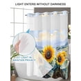 thumbnail image 4 of No Hook Cloth Fabric Shower Curtain with Snap in Liner, Sunflower Summer Waterproof Shower Curtains Set with See Through Top Window, Vintage Farmhouse Field Floral Bath Curtains Shower 72"x72", 4 of 6