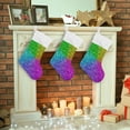 thumbnail image 7 of Colorful Sparkle Glitter Christmas Stockings Christmas Presonalized Large Stocking Sock, Set of 1 Xmas Party Winter Decor Candy Bag Family Holiday Gift, 17.7 Inch, 7 of 7