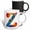 Multicolor, variant on 3drose, Colorful Monogram Letter Z, 11oz Two-tone Red Mug