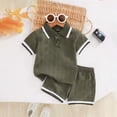 thumbnail image 2 of NOLDARES Toddler Baby Boy Summer Outfit Play Clothes Short Sleeve Truck Print Tee Elastic Shorts Blazer,9-12 M, 2 of 5