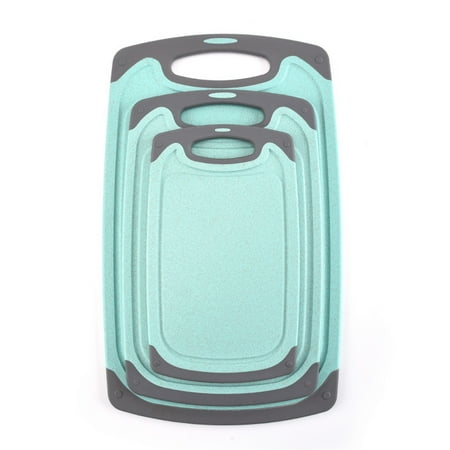 

NIUREDLTD Board Handle Board Cutting Grooves Non-Slip 3-Slice Cutting With Juice Easy Placemat