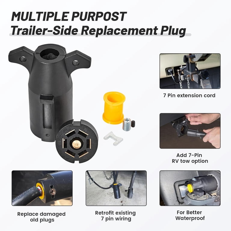 7 Pin Rv Blade Connector 7 Pin Trailer Connector 7 Poles ROUND TRAILER ...
