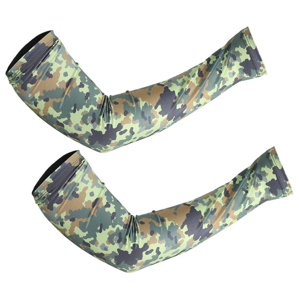 Mangas de compresión Unique Bargains codo brazo protección solar camuflaje Tamaño XL