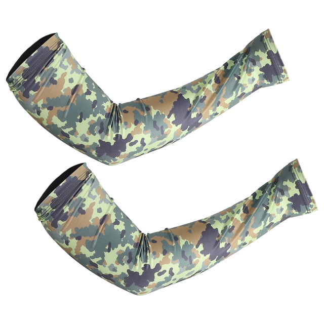 Mangas de compresión Unique Bargains codo brazo protección solar camuflaje Tamaño XL