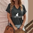thumbnail image 4 of ALLLIST Tops for Women Summer Short Sleeve V Neck T-Shirts Gray Animal Print Fashion Shirts Women's Clothing, 4 of 6