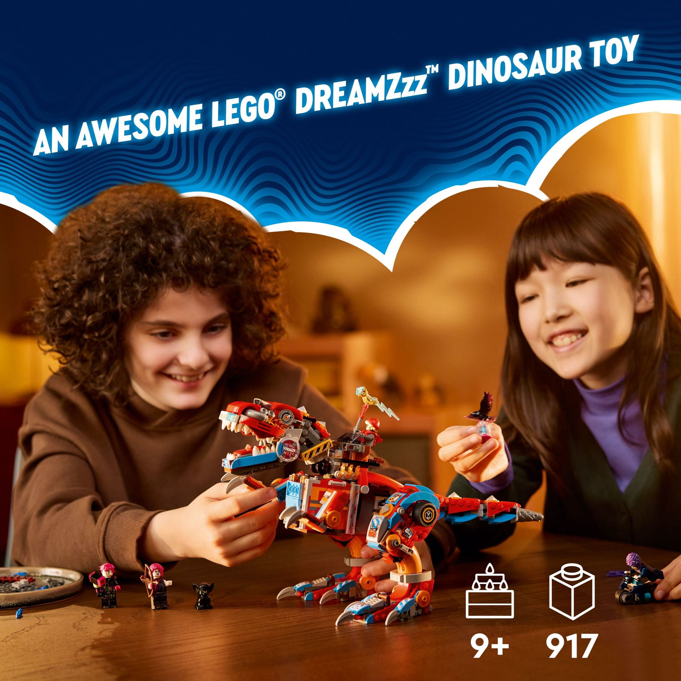 LEGO DREAMZzz Cooper’s Robot Dinosaur C-Rex Toy, Transforms from a Pterodactyl to a T-Rex, 71484