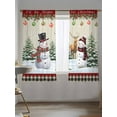 thumbnail image 5 of Christmas Cute Snowman Sheer Curtains 72 Inch Long 2 Panels, Elk Snowflakes Tree Plaid Winter Light Filtering Rod Pocket Semi Sheer Curtains, Sheer Voile Drapes for Living Room Bedroom, 52"x72", 5 of 5