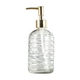 thumbnail image 2 of 450ML Textured Glass Lotion Dispenser, Large 450ML Glass Lotion Dispenser, Press Cosmetic Jar, Elegant Container for Bathroom Hand Soap Kitchen Liquid Refill, 2 of 6