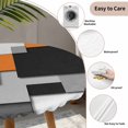 thumbnail image 3 of Orange Grey Black Geometric Round Tablecloth for 36-44 Inch Tables, Fitted Table Cover with Elastic Edge, Modern Abstract Art Waterproof Outdoor Table Cloth Protector for Patio Garden Dinner Picnic, 3 of 9
