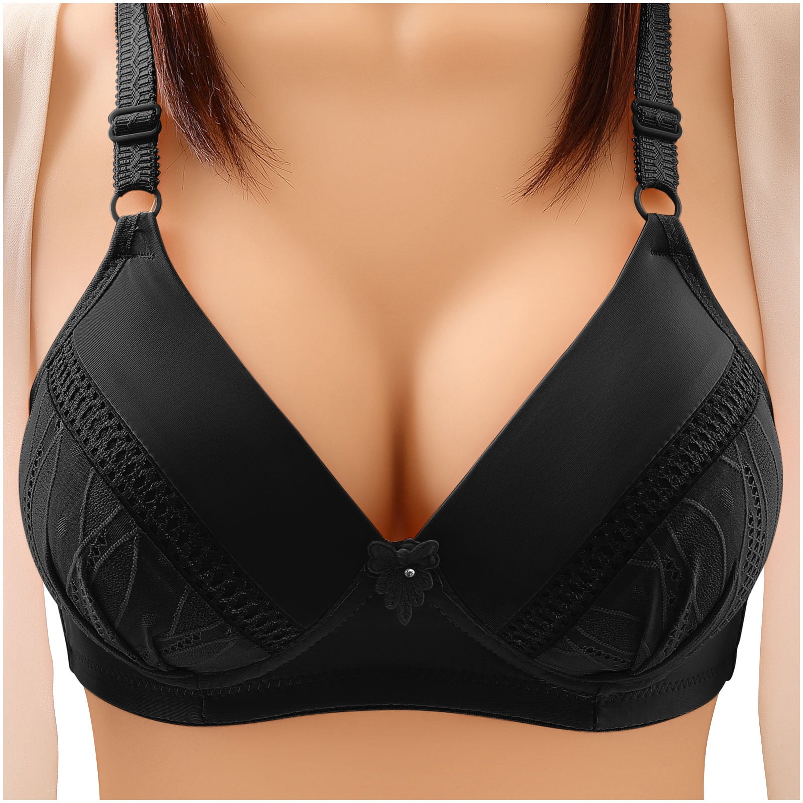 BSDJILFG BSDJILFG Push-Up Bras for Women Soft Wireless Bra Bust-Lift Hollow Comfortable High Supportive Everyday Bra Fall