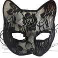 thumbnail image 4 of Máscara de Gato Yuyangstore de Encaje Media Cara para Disfraz de Cosplay Negro, 4 of 8