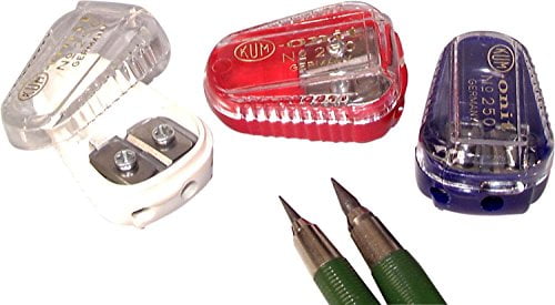 Kum 105.11.21 Polystyrene Lead Pointer 2-Hole Pencil Sharpeners with Containe