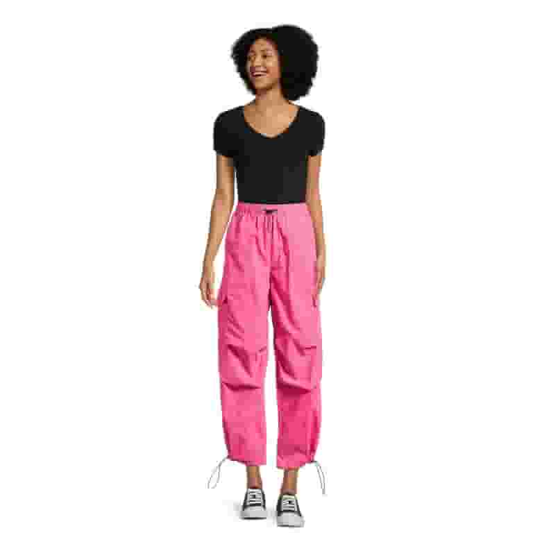 【WV PROJECT】24SS★ Cotton Dyeing Parachute Banding Pants No Boundaries Juniors' Parachute Pants, Sizes XS-XXXL, 29.5