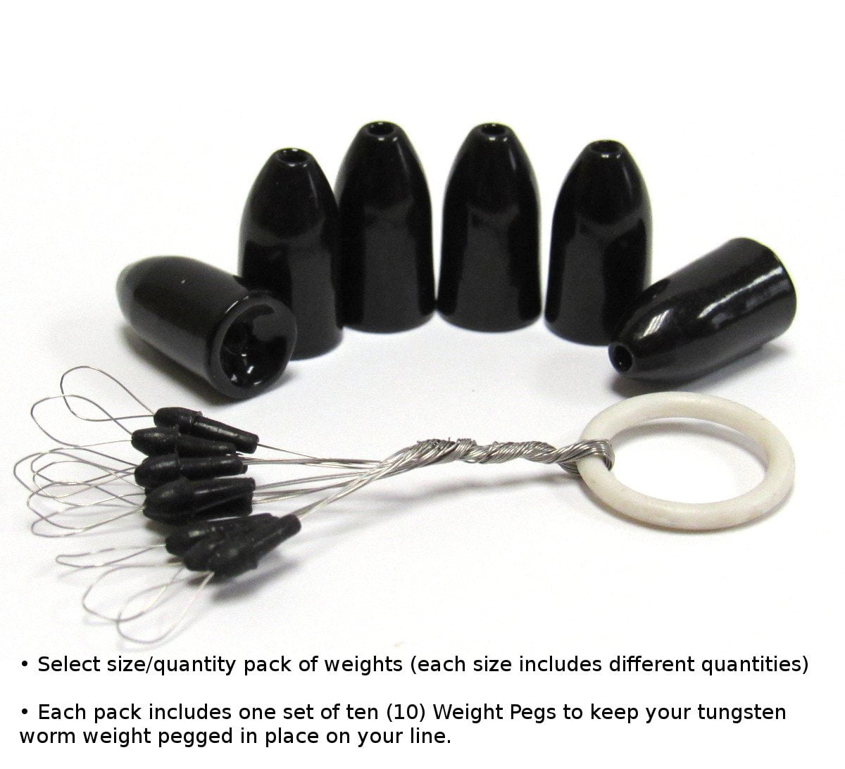 8 Weight Pack Tungsten Flipping Weights 3/4 OZ Black Color