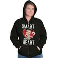 thumbnail image 4 of Betty Boop Smart with a Heart Cartoon Zip Hoodie Sweatshirt Women Brisco Brands S, 4 of 6
