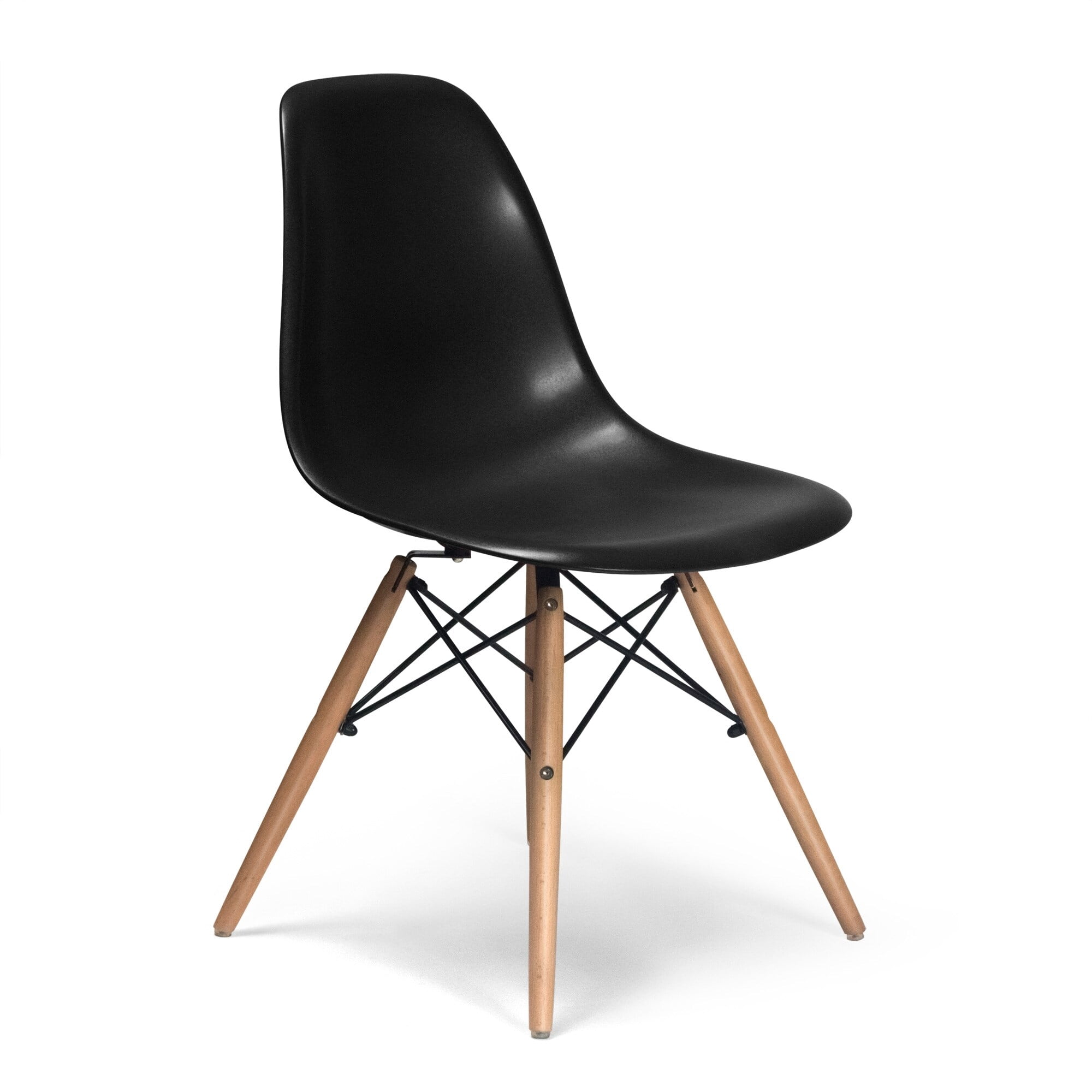 Paris-2 Side Chairs with Natural Legs (Set of 2) Black