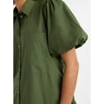 thumbnail image 5 of Free Assembly Women’s and Women's Plus Cotton Ruffle Mini Dress with Puff Sleeves, Sizes XS-4X, 5 of 5