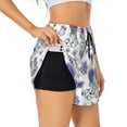 thumbnail image 2 of Bixox Women's Lavender Bicycle pattern 2 in 1 Running Shorts - Lightweight Athletic Workout Gym Yoga Shorts Liner with Pockets - XX-Large, 2 of 7