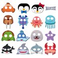 thumbnail image 1 of Máscaras de papel para fiestas infantiles con temática de animales marinos, 1 of 3