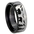 thumbnail image 3 of Wedding Ring Men Hunters 8mm Black Gray Bears Forest Mountain Tungsten Band, 3 of 5