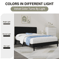 thumbnail image 5 of 4 EVER WINNER Full Size Bed Frame, Full Size Upholstered Platform Bed Frame with Vertical Channel Tufted Headboard, Black Full Bed Frame, Black, 5 of 8
