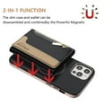 thumbnail image 3 of Allytechgroup 2-in-1 Magnetic Wallet Case for Apple iPhone 11, Detachable Card Holder with Zipper Pocket RFID Blocking Kickstand PU Leather Protective Flip Cover with 6 Slots, Black, 3 of 7