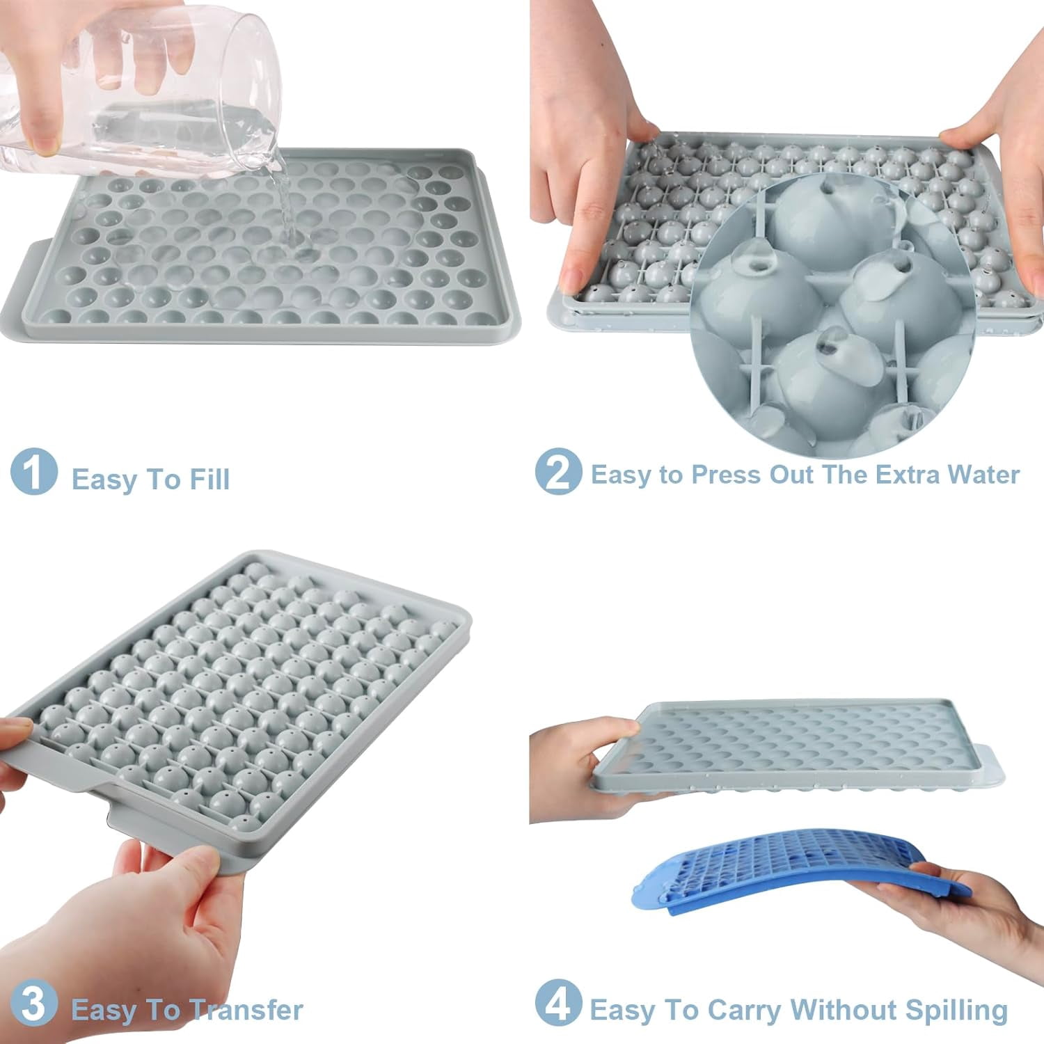 Mini Ice Cube Trays, Upgraded Small Ice Cube Trays Easy Release, 104PCS Tiny Ice Cube Tray Crushed Ice Tray for Chilling Drinks Coffee Juice