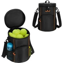 Tennis Ball Bag with Sturdy Bottom, Baseball & Lacrosse Ball Bag with Multiple Pockets and Portable Shoulder Strap for Tennis, Baseball, Lacrosse,Pickle Ball and Table Tennis Training