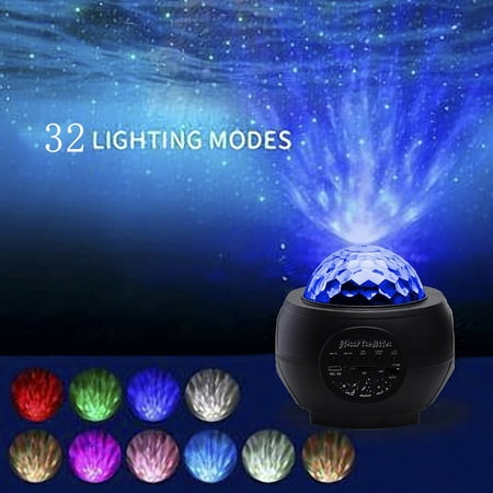 

Sonbest 6 Colors Ocean Waving Light Stars Sky Projector LED Nebula Cloud Night Light 360 Degree Rotation Night Light Lamp Bluetooth Music For Children