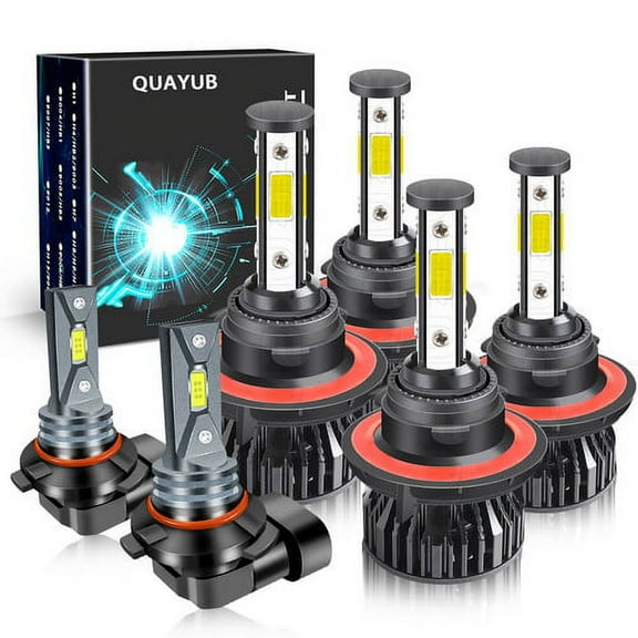 For 2005-2019 Ford F250 F350 F450 Super Duty - 6x LED Headlights Fog Light Bulbs