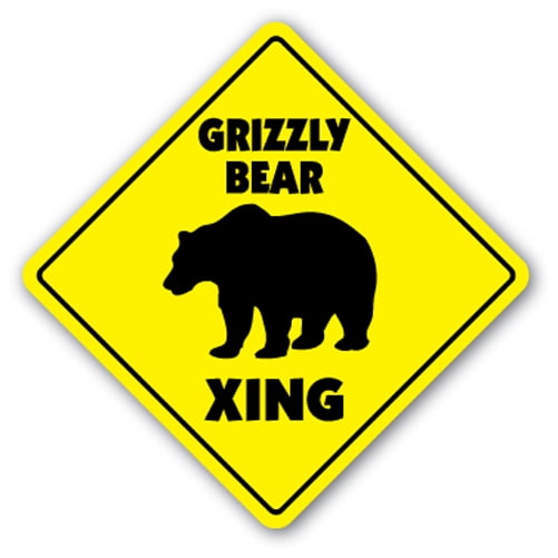 Grizzly Bear Crossing [3 Pack] of Vinyl Decal Stickers |for Laptop Car