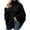 Black, variant on Women's Cable Knit Poncho Sweater Turtleneck Long Sleeve Loose Fit Casual Pullover Top
