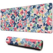 Long Mouse Pads for Desk,Pioneer Flower Floral Print Pattern Desk Mats on Top Of Desks, Desk Mouse Pad Extra Large with 3mm Non-Slip Base and Stitched Edge for Gaming,Office,Work,Home 31.5"x11.8"
