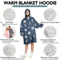 thumbnail image 5 of Wearable Oversized Blanket,Dark Blue Sun Moon Star Pattern Wearable Blanket Hoodie for Adults,Cozy Hooded Blankets with Super Pockets,Super Warm Fuzzy Pullover for Women & Men, 5 of 6