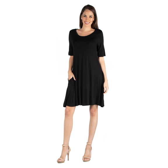 Soft Flare T Shirt Dress with Pocket Detail