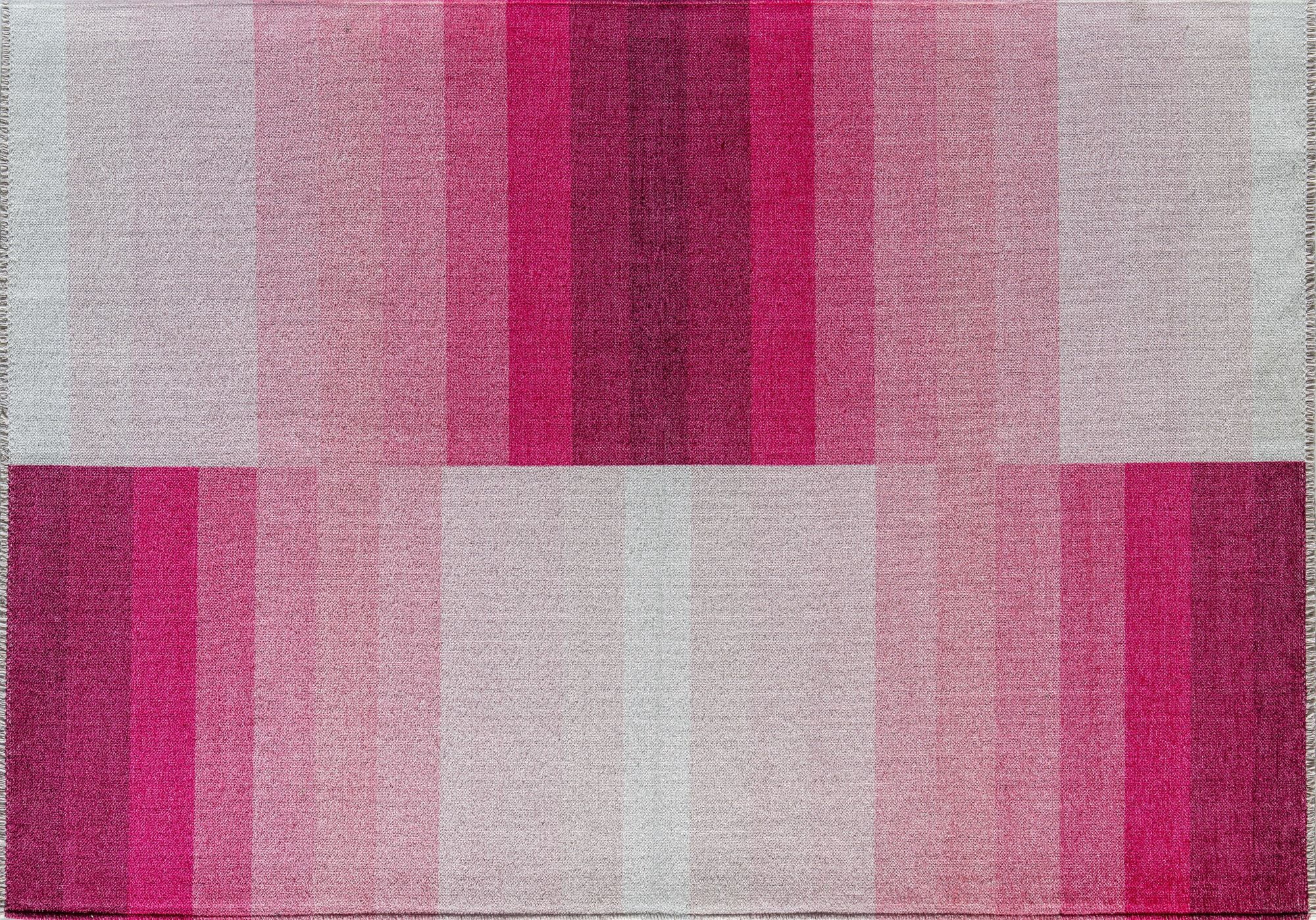 Elizabeth Sutton MI15B Tickled Pink Stripe Mordern Pink Area Rug, 2'7" x 4'