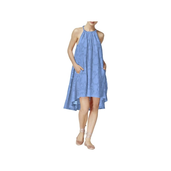 RACHEL ROY $99 Womens New 2093 Blue Floral Textured Sleeveless Shift Dress S B B