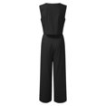 thumbnail image 4 of Women Solid V Neck Vest Coat Thin Button Crop Top Zipper Pocket Trousers Suits Set Dressy Pant Suits for A Wedding plus Size Two Tone Suit Girls Interview Suit plus Size Pant Suits Dressy Woman Outfit, 4 of 4