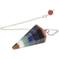 thumbnail image 2 of Angelstones 7 Chakra Gemstone Rock Crystal Hexagonal Pointed Reiki Chakra Pendant Pendulum, 2 of 2