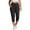 Black, variant on High Waist Yoga Pants - Stretchy Polyester Fabric, Eighth Length, Workout & Daily Wear, Machine Wash, Spring/Summer/Fall